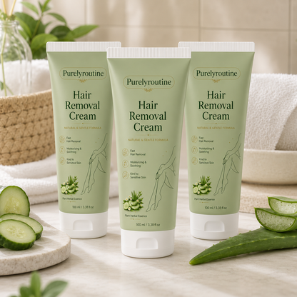 Purelyroutine™ Natural Gentle Hair Removal Cream | For Women & Men, Sensitive Skin