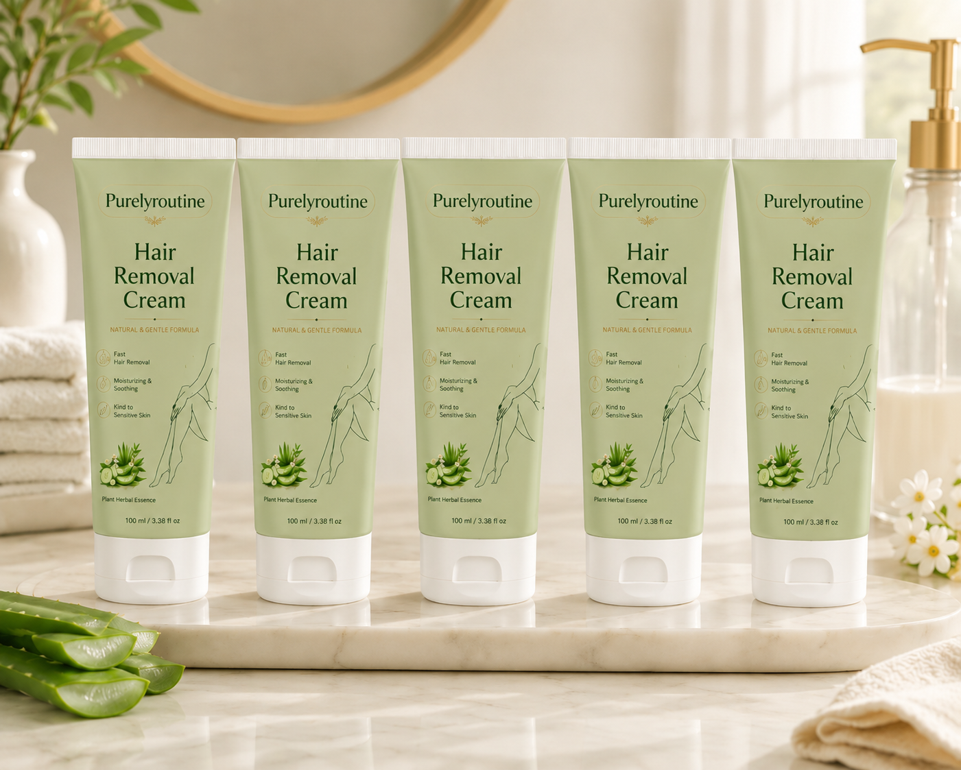 Purelyroutine™ Natural Gentle Hair Removal Cream | For Women & Men, Sensitive Skin