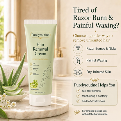 Purelyroutine™ Natural Gentle Hair Removal Cream | For Women & Men, Sensitive Skin