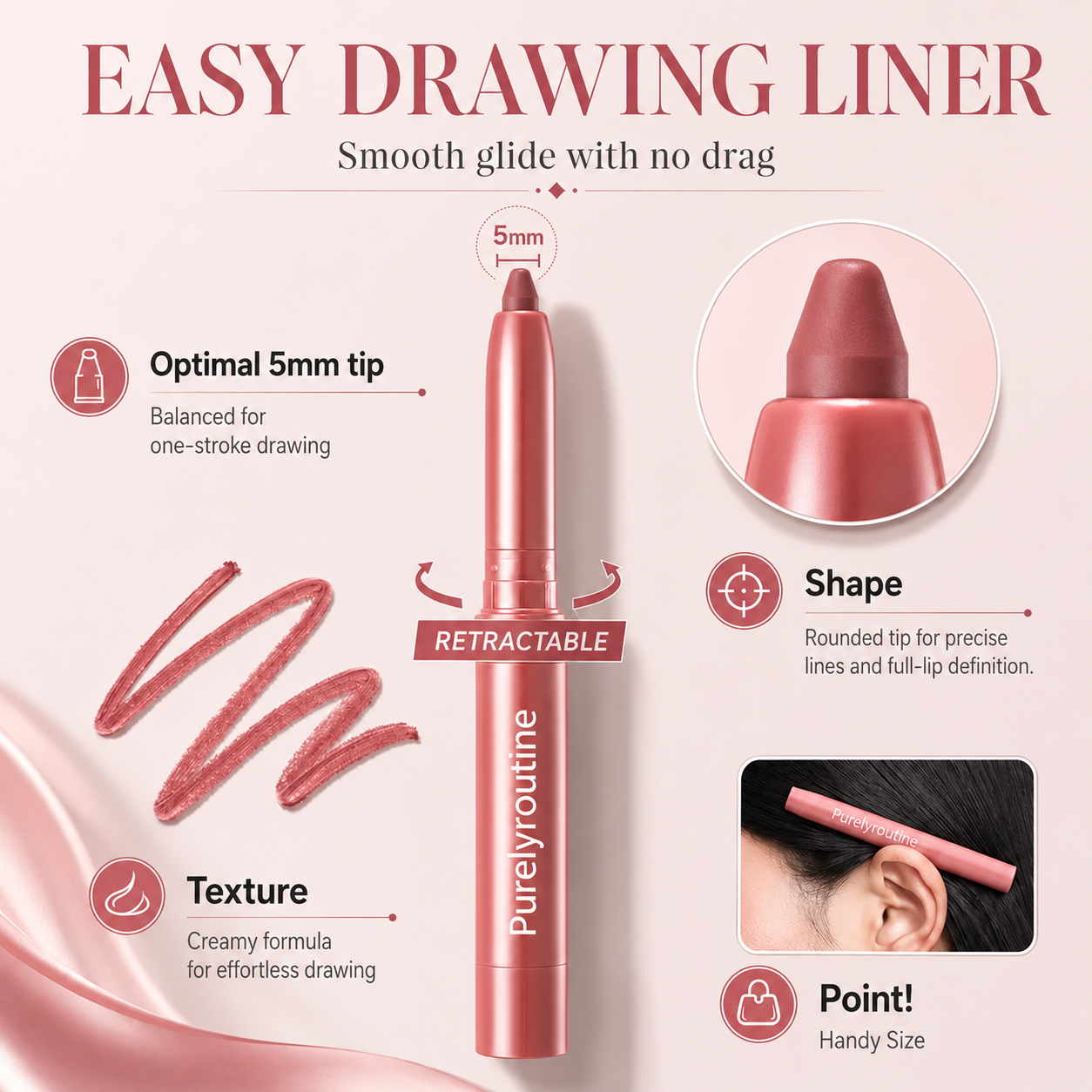 Last Day Buy 1 Get 1 Free Easy Glide Lip Liner — Creamy, Blendable Color with Smooth Application, Summervibes