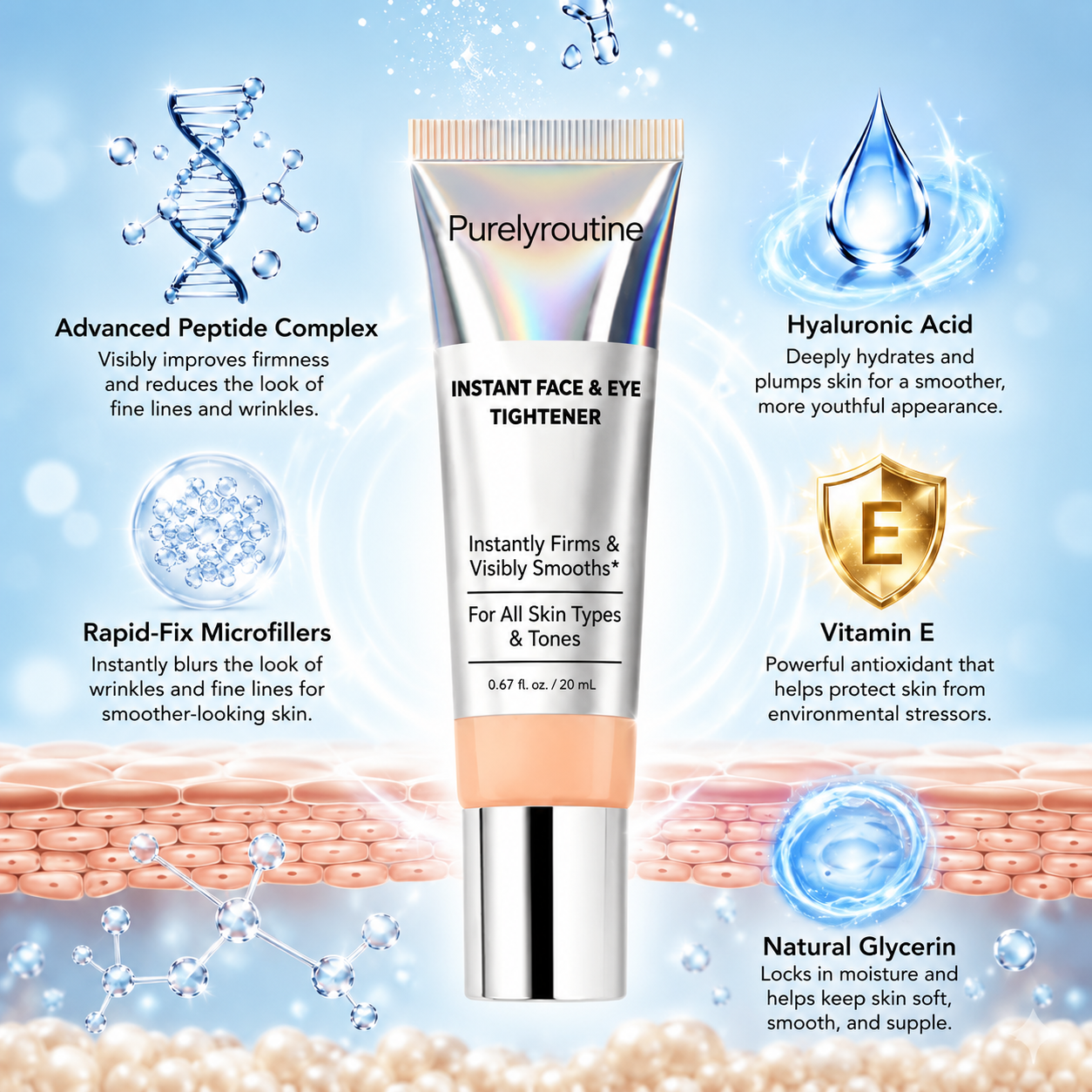 Purelyroutine™ Instant Face Temporary Tightener – Instant visible results in 60 seconds