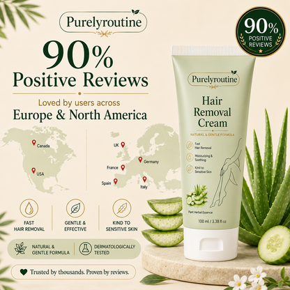 Purelyroutine™ Natural Gentle Hair Removal Cream | For Women & Men, Sensitive Skin
